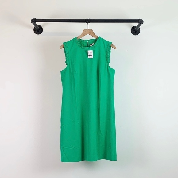 NWT J. Crew Factory Ruffleneck Knee Length Suit Dress In Modern Clover - Picture 4 of 8